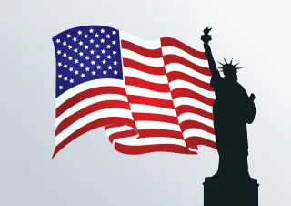 Usa Flag Statue of liberty Stickdatei