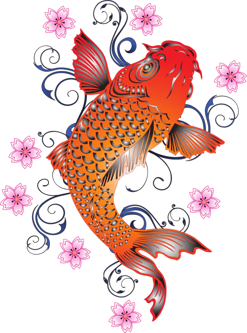 Koi Carp Nature Stickdatei – Tiere