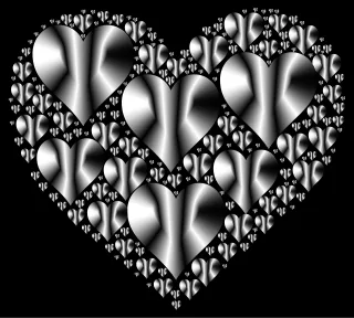 Heart Hearts 3 Nature Stickdatei
