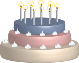 Birthday cake Candles Date of birth Stickdatei