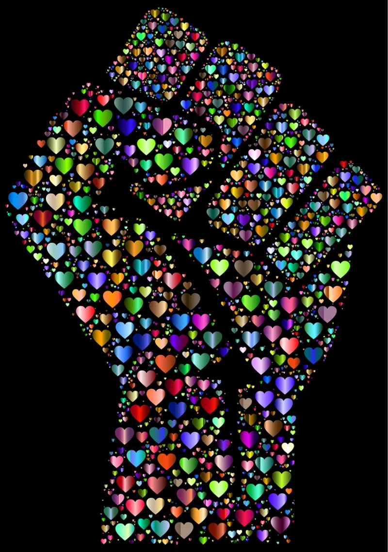 Fist Hand Clenched Stickdatei – Herzen & Liebe