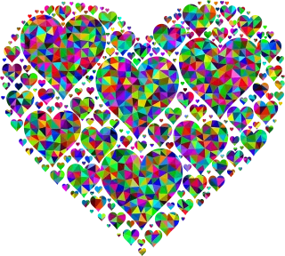 Fractal Colorful Prismatic Stickdatei – Herzen & Liebe