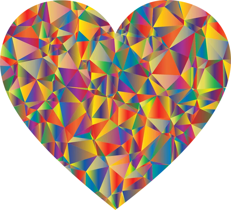 Colorful Prismatic Nature Stickdatei – Herzen & Liebe