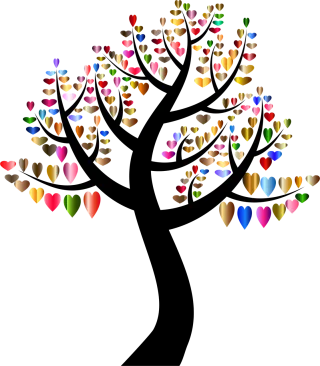 Floral Forest Tree Stickdatei – Herzen & Liebe