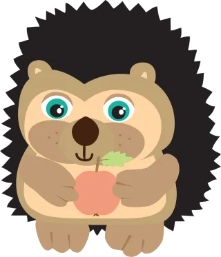 Hedgehog Apple Autumn Stickdatei