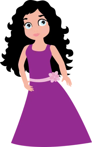 Brunette Girl Princess Stickdatei – Kinder