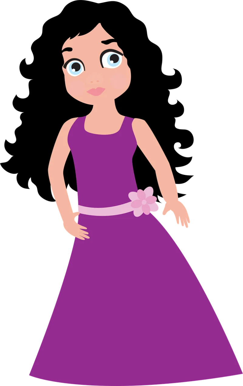 Brunette Girl Princess Stickdatei – Kinder