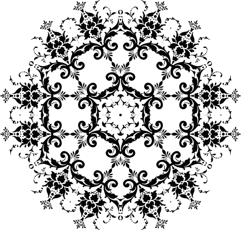 Damask Floral Flower Stickdatei – Blumen