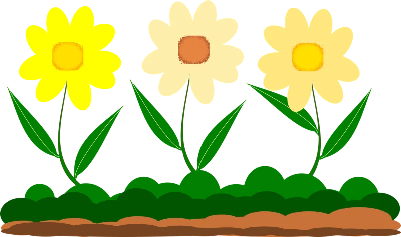 Yellow flower Vector image Nature Stickdatei – Blumen