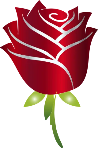 Stylized Rose Flower Stickdatei – Herzen & Liebe