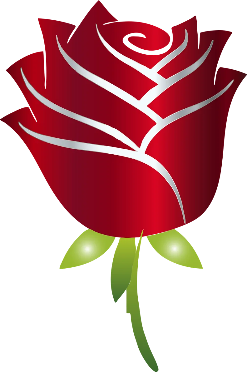 Stylized Rose Flower Stickdatei – Herzen & Liebe
