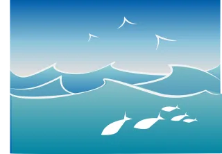Ocean Fish Waves Stickdatei