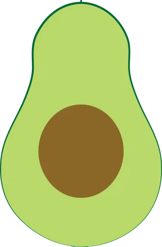 Avocado Half Cut Stickdatei