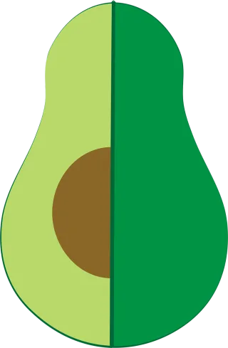 Avocado Half Cut Stickdatei