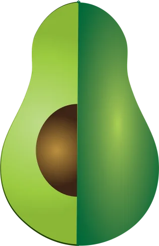 Avocado Half Cut Stickdatei