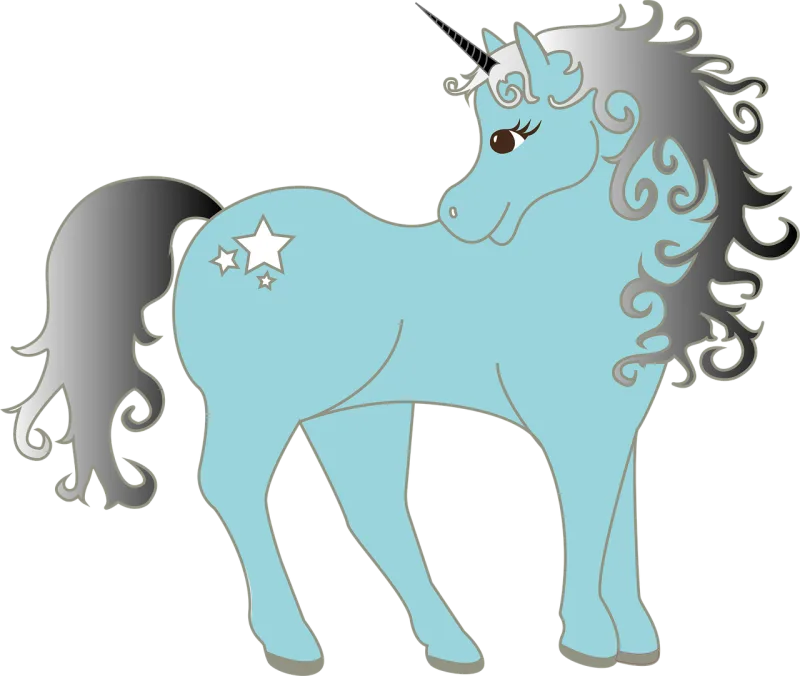 Unicorn Blue Silver Stickdatei – Kinder