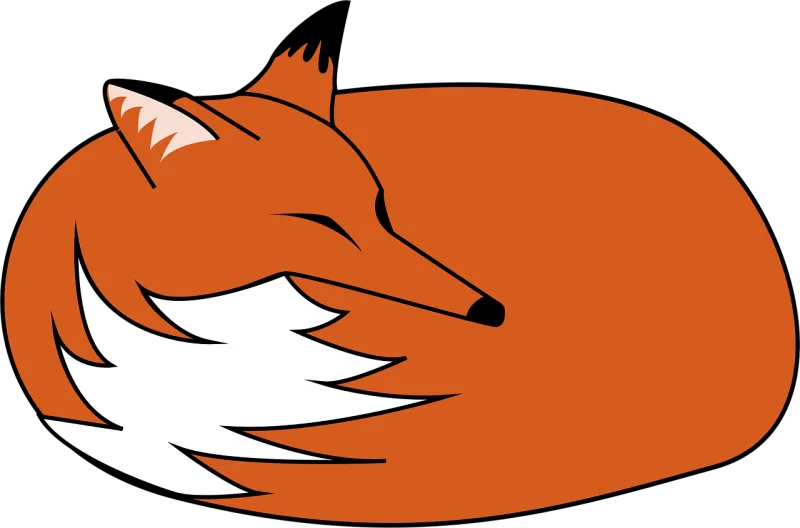 Fox Sleeps Curled up Stickdatei – Natur