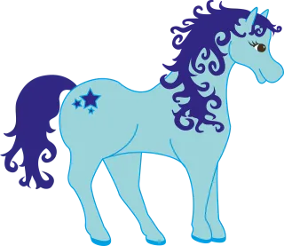 Pony Blue Mythical creatures Stickdatei