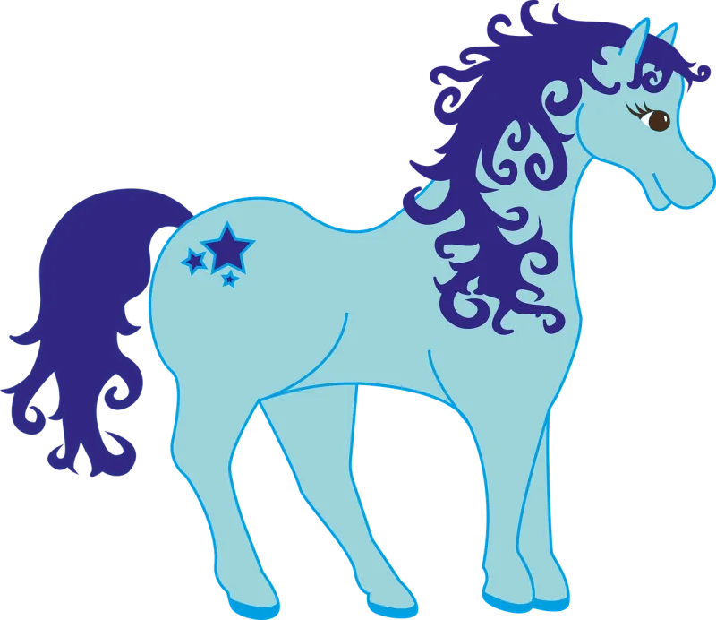 Pony Blue Mythical creatures Stickdatei – Natur