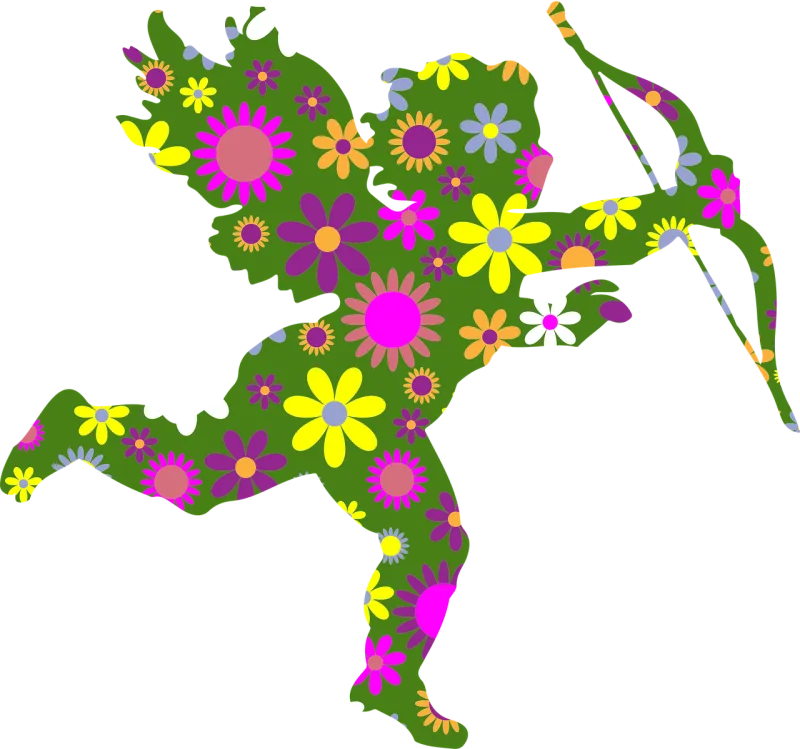 Retro Flower wallpaper Floral Stickdatei – Herzen & Liebe
