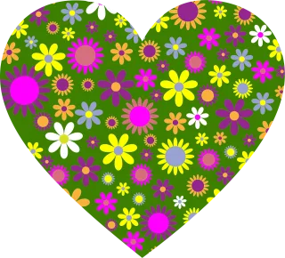 Retro Floral Flowers Stickdatei – Herzen & Liebe