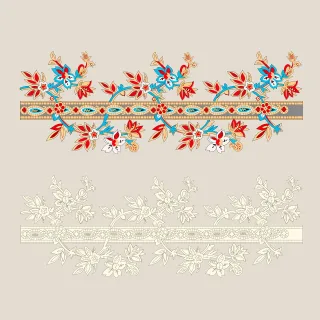 Border Ornament Floral Stickdatei