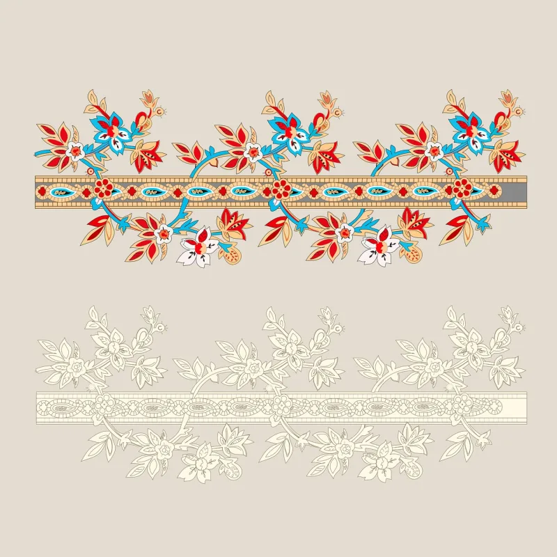 Border Ornament Floral Stickdatei – Weihnachten