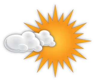 Slightly cloudy Clouds Sun Stickdatei