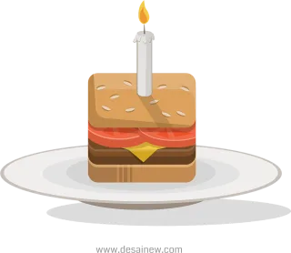 Burger Cake Icon Stickdatei