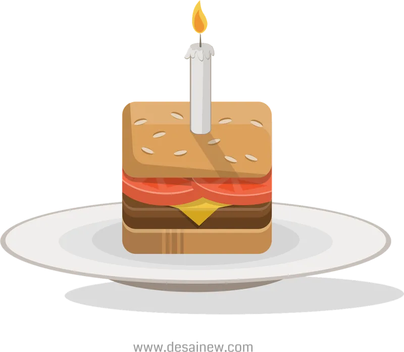 Burger Cake Icon Stickdatei – Essen & Trinken