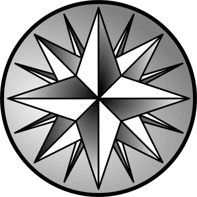Compass Rose Seal Stickdatei – Blumen