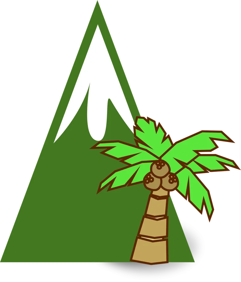 Mountains Tropical Palm tree Stickdatei – Natur
