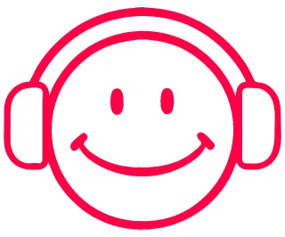 Cartoon Headphones Red Stickdatei