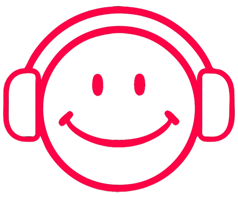 Cartoon Headphones Red Stickdatei – Musik