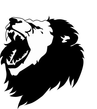 Black and white Lion Lion head Stickdatei