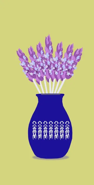 Blue Flower Lavender Stickdatei