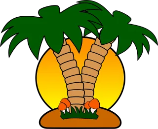 Island Mushroom Palm Stickdatei