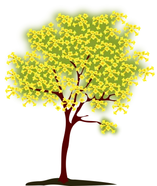 Tree Blossoming Yellow Stickdatei