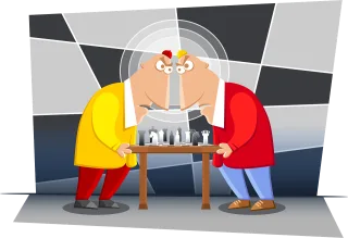 Chess Chess face off Chess players Stickdatei