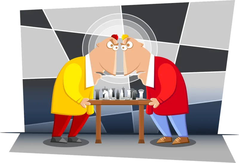 Chess Chess face off Chess players Stickdatei – Herzen & Liebe
