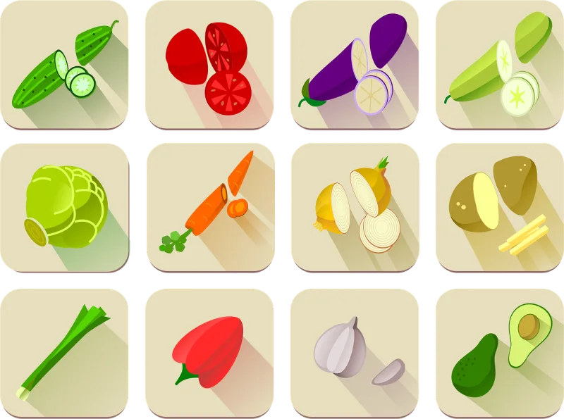 Alphabet word images Avocado Carrot Stickdatei – Essen & Trinken