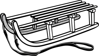 Luge Sled Sledge Stickdatei
