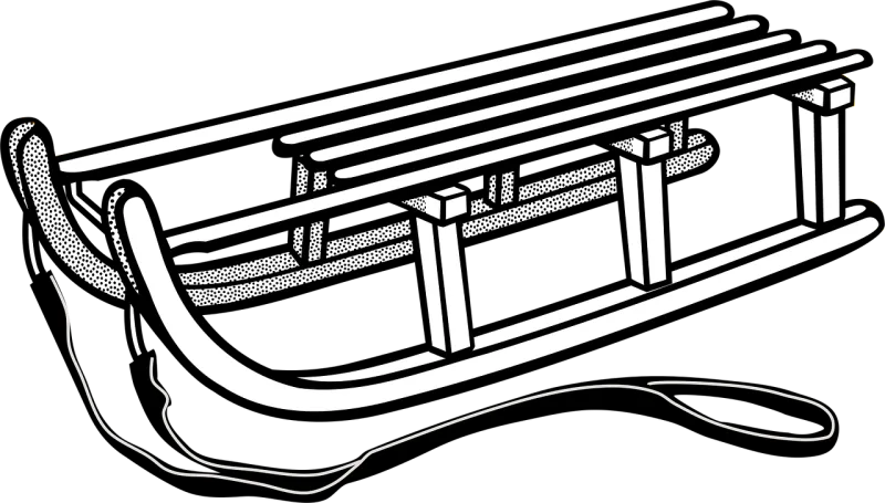 Luge Sled Sledge Stickdatei – Natur