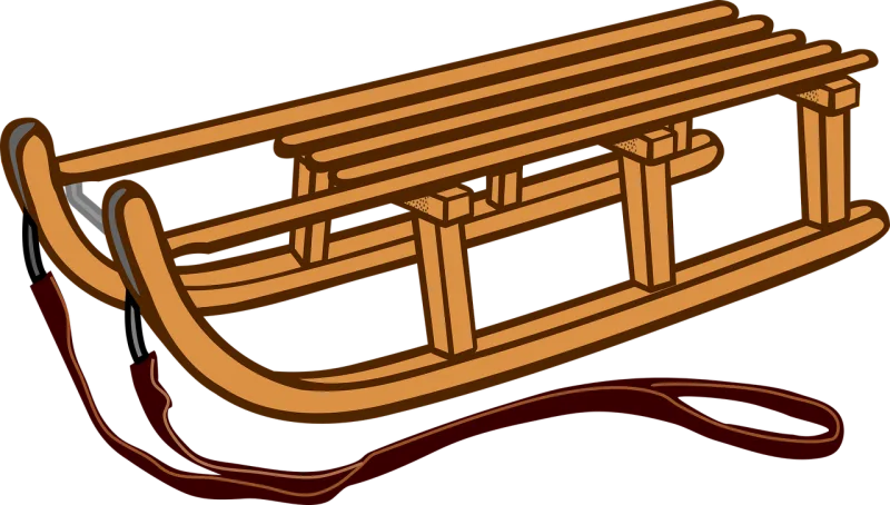 Luge Sled Sledge Stickdatei – Weihnachten