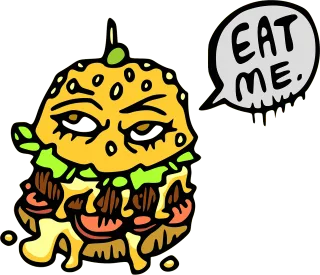Bubble Burger Cartoon Stickdatei