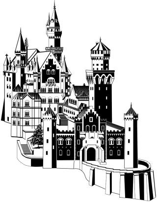 Art deco Bavaria Black and white Stickdatei