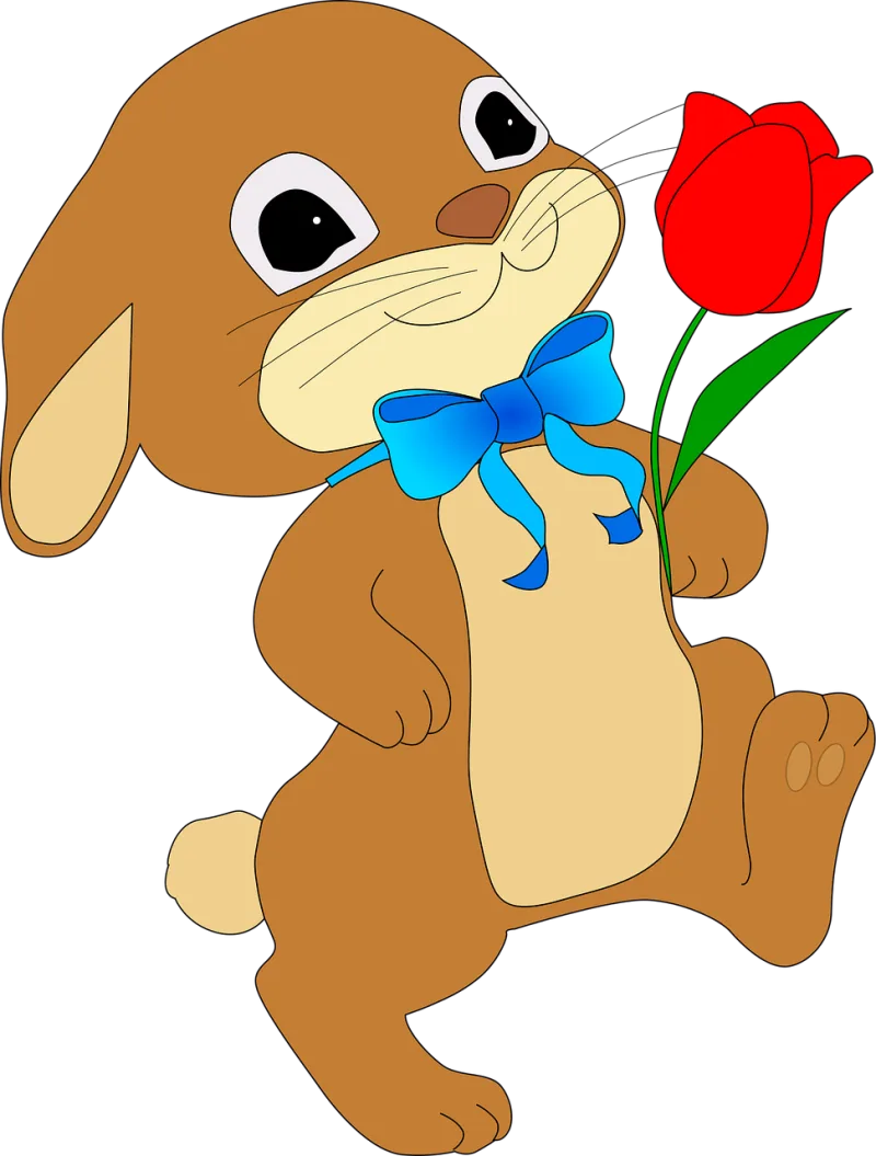 Easter Nature Rabbit Stickdatei – Blumen