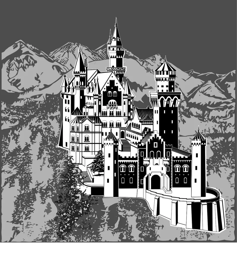 Art deco Bavaria Black and white Stickdatei – Kinder