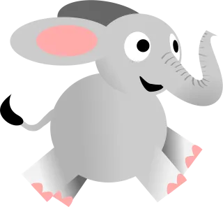 Elephant Happy Running Stickdatei