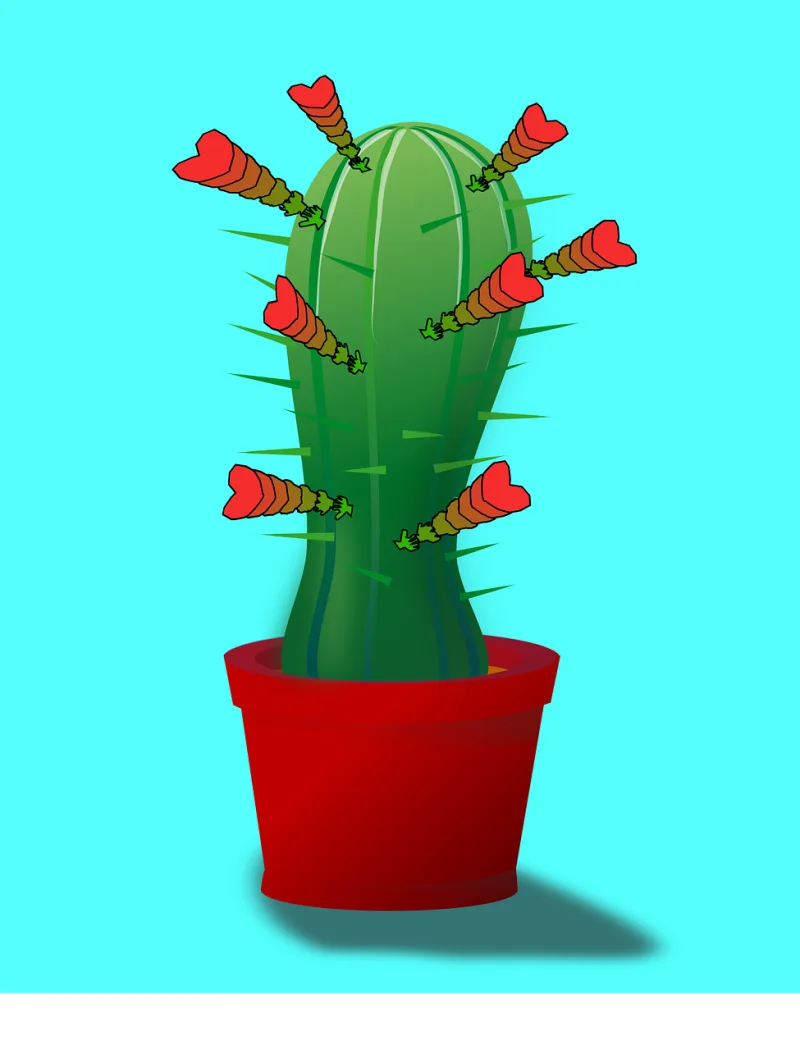 Cactus Flower Hand Stickdatei – Natur
